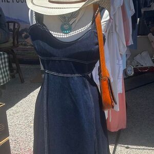 Anthropologie Women's Navy and Blue Dress